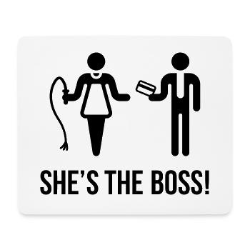 She's The Boss! (Ehefrau & Ehemann) - Mousepad (Querformat) - Weiß - Vorne