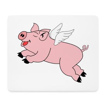 Porc cadeau volant - Tapis de souris (format paysage) - blanc - Devant