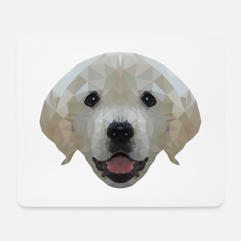 Hund Labrador Polygon - Mousepad (Querformat) - Weiß