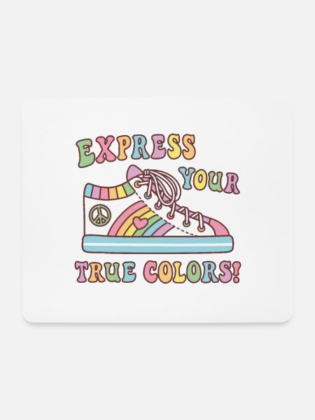 Bunter Schuh Express Your True Colors Stolz - Mousepad (Querformat) - Weiß