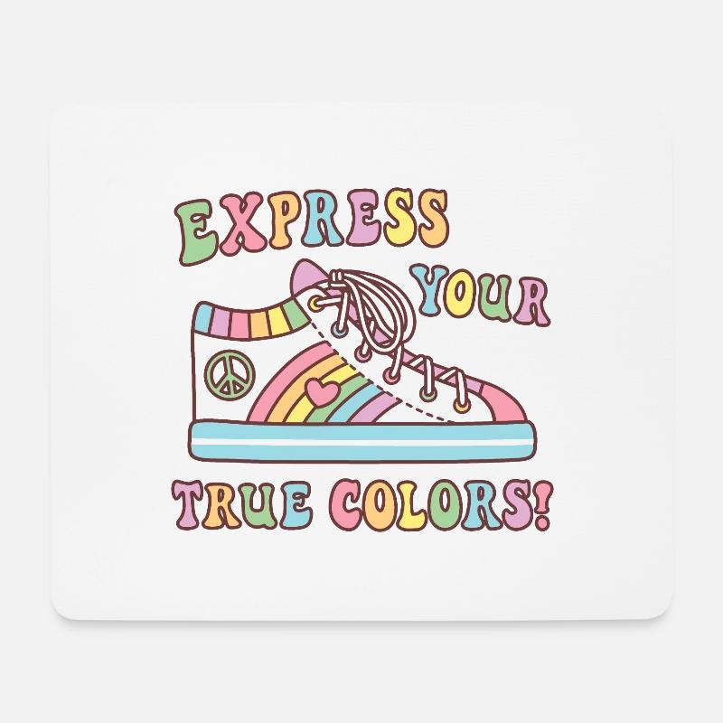 Bunter Schuh Express Your True Colors Stolz - Mousepad (Querformat) - Weiß