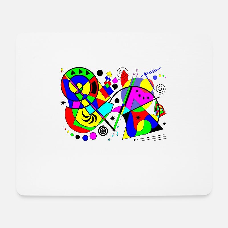 abstrakte Kunst bunte Muster bunte Farben Formen - Mousepad (Querformat) - Weiß