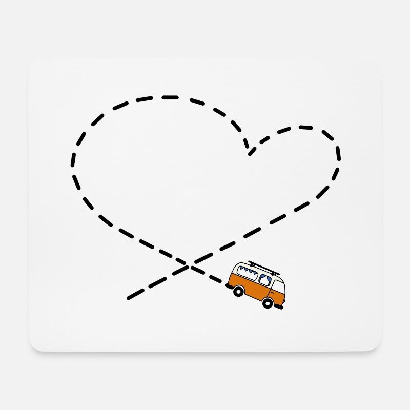 Camper love Bus Camping Herz - Mousepad (Querformat) - Weiß