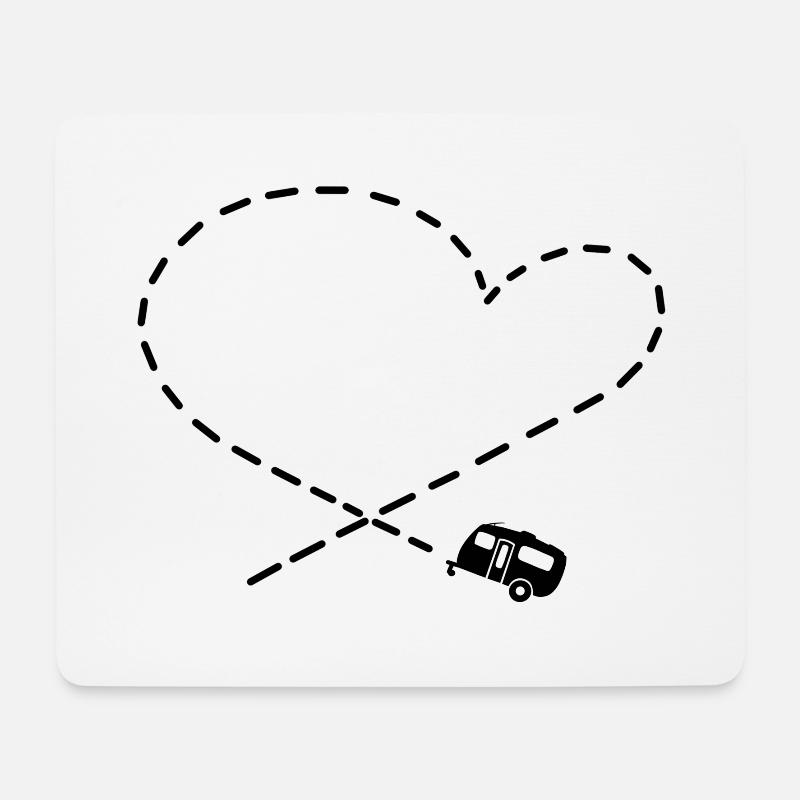 Camper love Wohnwagen Camping Herz - Mousepad (Querformat) - Weiß