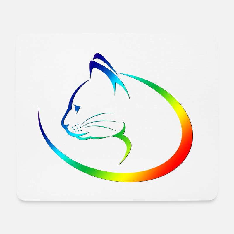 Katze - Mousepad (Querformat) - Weiß