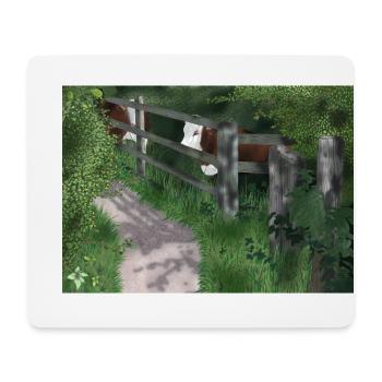 Champ de vaches - Tapis de souris (format paysage) - blanc - Devant