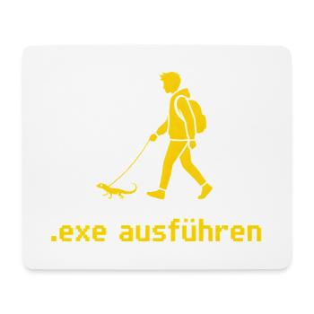 Exe Echse ausfuehren Admin Sysadmin Geschenk Gelb - Mousepad (Querformat) - Weiß - Vorne