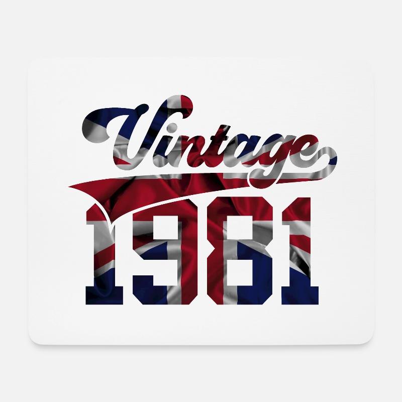 VINTAGE 1981 UK 45TH BIRTHDAY - Mouse Pad (horizontal) - white