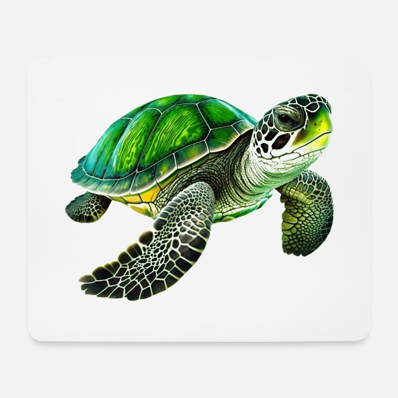 Grüne Meeresschildkröten sind eindrucksvolle Tiere - Mousepad (Querformat) - Weiß