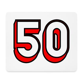 50 ANS. 50e ANNIVERSAIRE. ANNIVERSAIRE 50 ANS. 50 - Tapis de souris (format paysage) - blanc - Devant