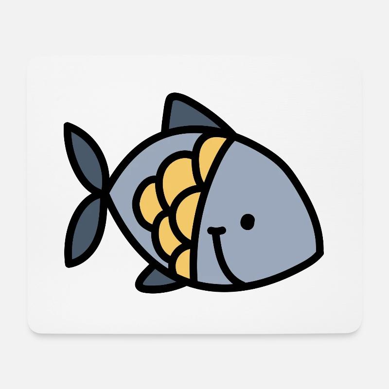 fishyish - Mousepad (Querformat) - Weiß