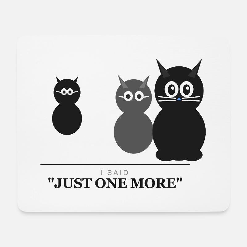 Just One More Cat Trio Silhouettes - Mouse Pad (horizontal) - white