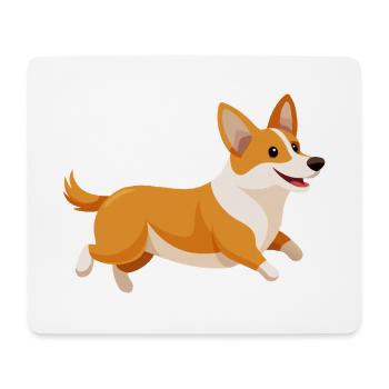 Corgi running - Mouse Pad (horizontal) - white - Front