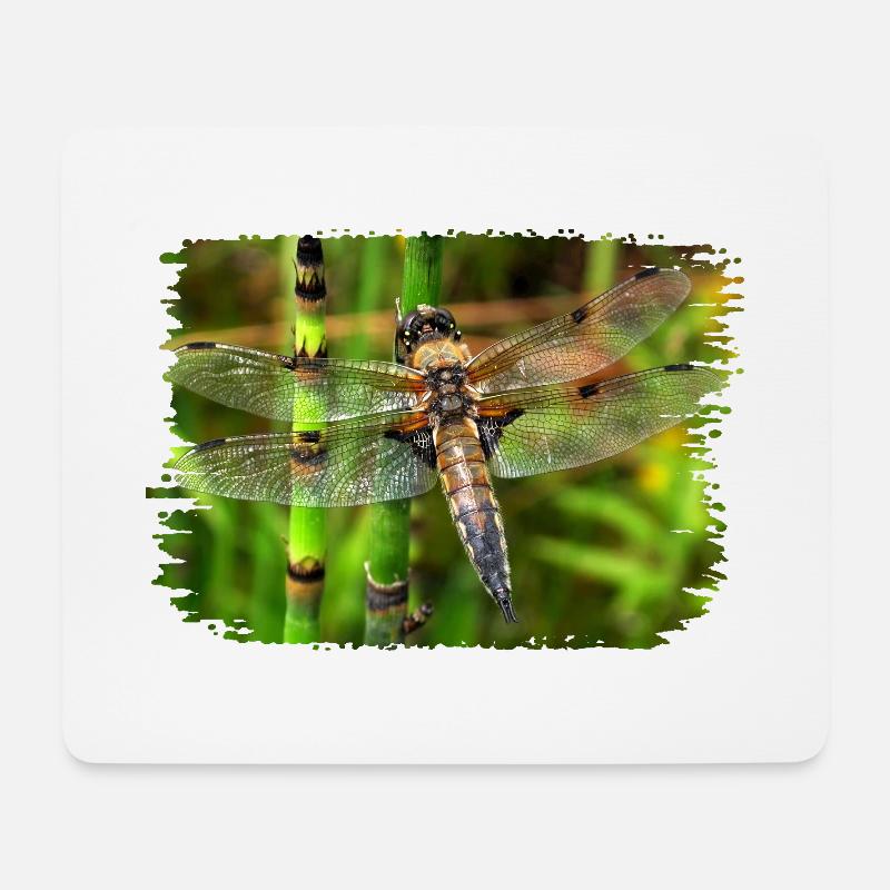 Dragonfly ist ein fliegender Künstler. - Mousepad (Querformat) - Weiß