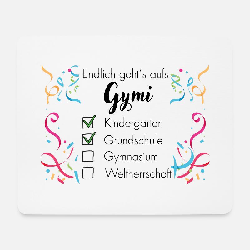 Gymnasium und Weltherrschaft - Mousepad (Querformat) - Weiß