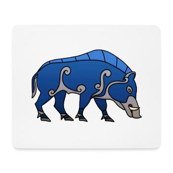 Piktisches Wildschwein - Mousepad (Querformat) - Weiß - Vorne