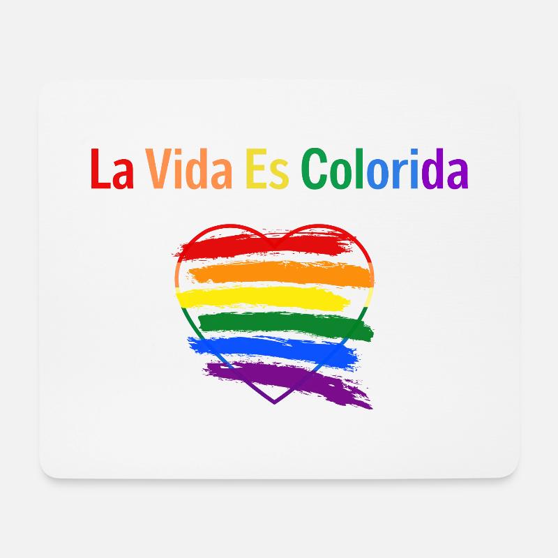 La Vida es colorida - Mousepad (Querformat) - Weiß