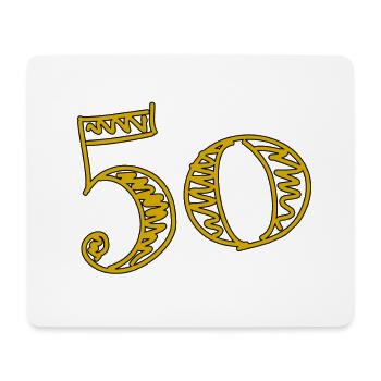 50. 50 ANS. 50e ANNIVERSAIRE. ANNIVERSAIRE 50 ANS. - Tapis de souris (format paysage) - blanc - Devant
