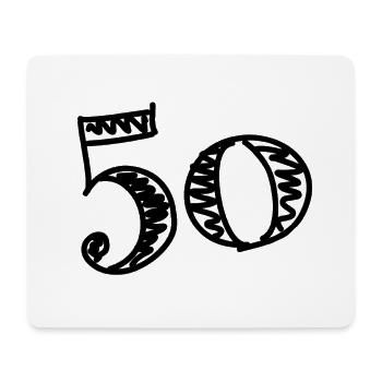 50. 50 ANS. 50e ANNIVERSAIRE. ANNIVERSAIRE 50 ANS. - Tapis de souris (format paysage) - blanc - Devant