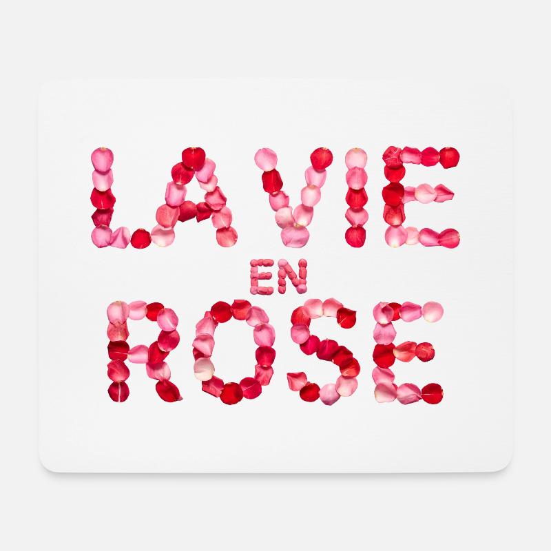 La Vie en Rose - Mousepad (Querformat) - Weiß