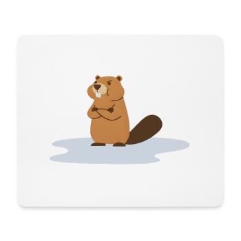 Frecher Biber in Pfütze / Beaver in Puddle - Mouse Pad (horizontal) - white - Front