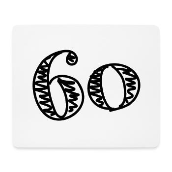 60. 60 YEARS. 60th ANNIVERSARY. 60TH BIRTHDAY. - Mouse Pad (horizontal) - white - Front