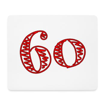 60. 60 JAHRE. 60-JÄHRIGES JUBILÄUM. 60. GEBURTSTAG. - Mousepad (Querformat) - Weiß - Vorne