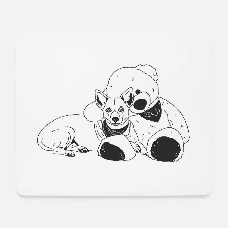 Chihuahua Mix mit Teddy - Mousepad (Querformat) - Weiß