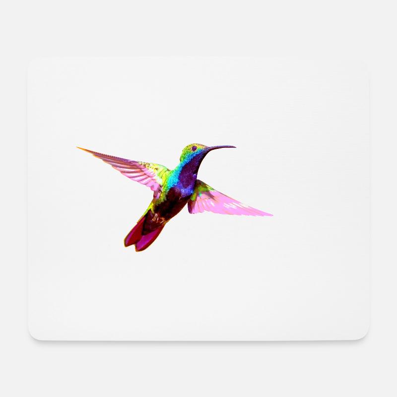 Bunter Kolibri - Mousepad (Querformat) - Weiß