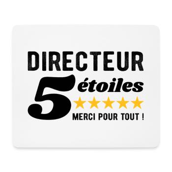 Cadeau Directeur 5 Étoiles - Merci pour tout ! - Tapis de souris (format paysage) - blanc - Devant