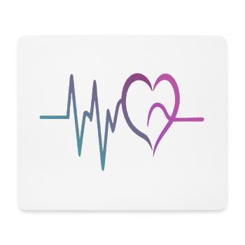 Gradient ECG Heart - Mouse Pad (horizontal) - white - Front