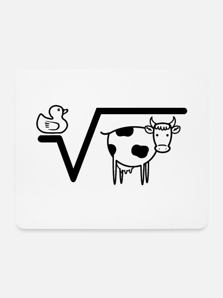 Ente Wurzel Kuh N-te Wurzel Aus Q Mathe - Mousepad (Querformat) - Weiß