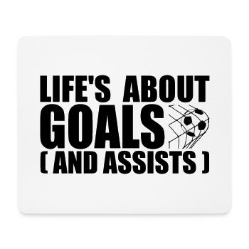 Life's about goals and assists - Tapis de souris (format paysage) - blanc - Devant