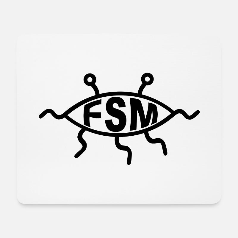 Flying Spaghetti monster (FSM) Pastafari - Mouse Pad (horizontal) - white