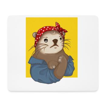 Otter Rockabilly Années 70 Imprimer - Tapis de souris (format paysage) - blanc - Devant