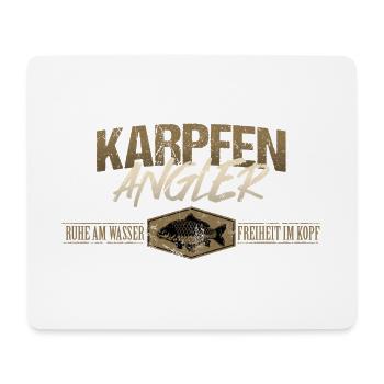 Karpfen Angler - Mousepad (Querformat) - Weiß - Vorne