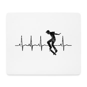 Skateboarder Skateboard EKG Skater Skate Skateing - Tapis de souris (format paysage) - blanc - Devant