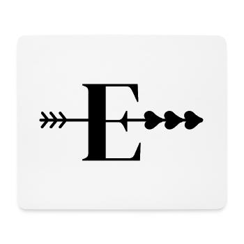 Letter e arrow heart - Mouse Pad (horizontal) - white - Front