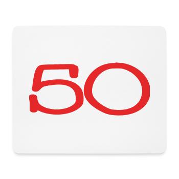50. 50 ANS. 50e ANNIVERSAIRE. ANNIVERSAIRE 50 ANS. - Tapis de souris (format paysage) - blanc - Devant