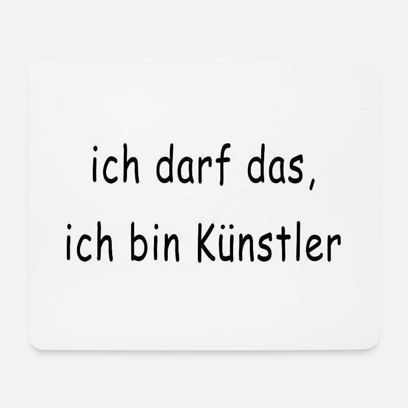 ich darf das ich bin künstler comic sans - Mousepad (Querformat) - Weiß