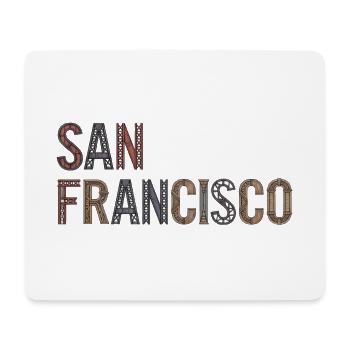 Typographie de San Francisco avec architecture urbaine - Tapis de souris (format paysage) - blanc - Devant