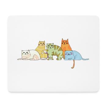 Cat Family_Katzenfamilie - Mouse Pad (horizontal) - white - Front