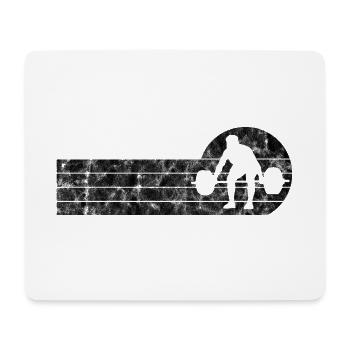 Musculation Bodybuilder GYM Fitnessstudio Retro - Tapis de souris (format paysage) - blanc - Devant