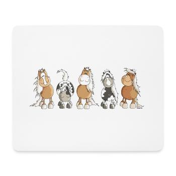 Funny Horses - Pferde - Pferd - Mousepad (Querformat) - Weiß - Vorne