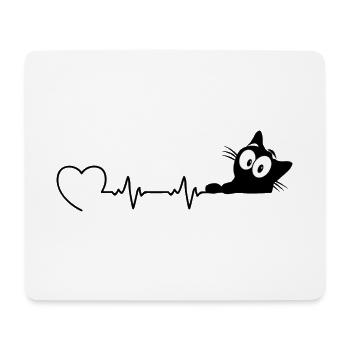 Kitten ECG Miau Cat Eyes Cat Cat Cats - Mouse Pad (horizontal) - white - Front