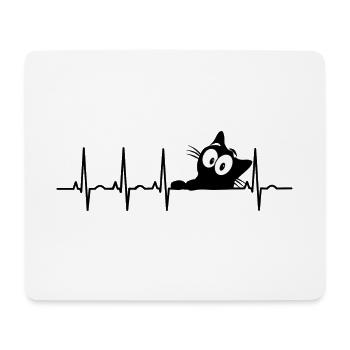 Chat chat chat yeux de chat ECG Chats Chat Miau - Tapis de souris (format paysage) - blanc - Devant