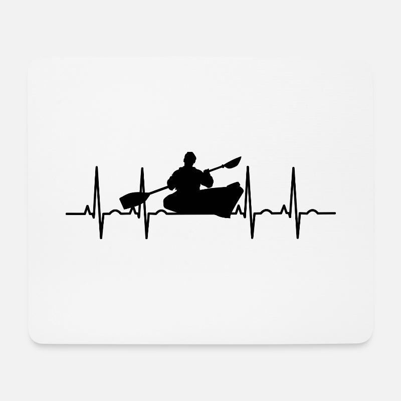 Kayak Kajak EKG Rudern Paddeln Boot Paddel Kanu - Mousepad (Querformat) - Weiß