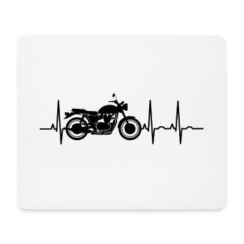 Motorradfahrer Biker Motorrad EKG Chopper Bobber - Mousepad (Querformat) - Weiß - Vorne