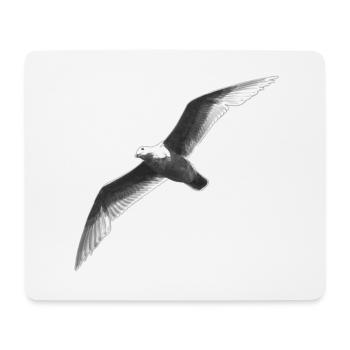 Schwarz Weiss Möwe Im Flug - Mousepad (Querformat) - Weiß - Vorne