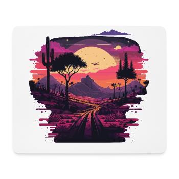 Rétro Coucher de soleil - Tapis de souris (format paysage) - blanc - Devant